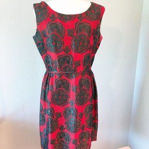 Vintage Rayon Jacquard Sheath Dress